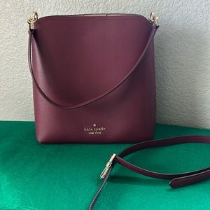 Kate spade maroon bag with long strap